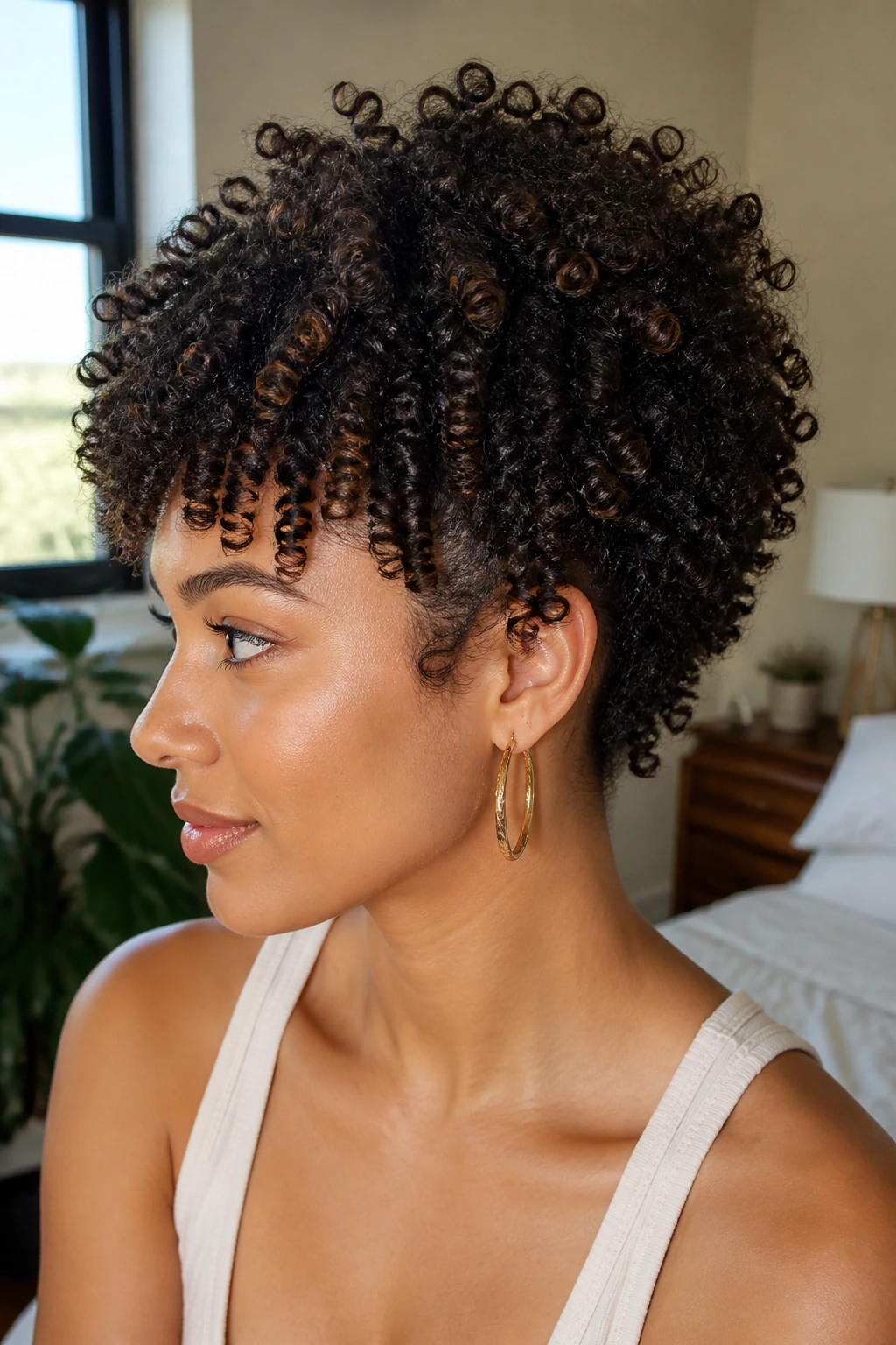 Close-up of a real woman with 4A coil stack
