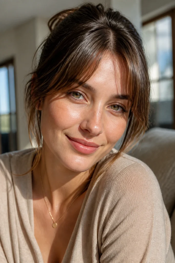 23 Short Swoopy Bangs for Round Faces