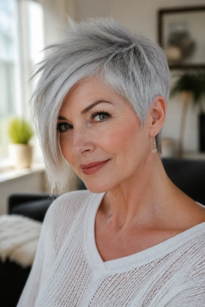 24 Gray Hair Pixie Cuts for Older Women
