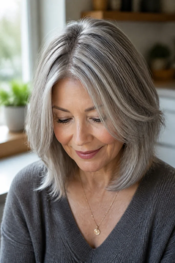 27 Silver Highlights for Gray Hair Older Women