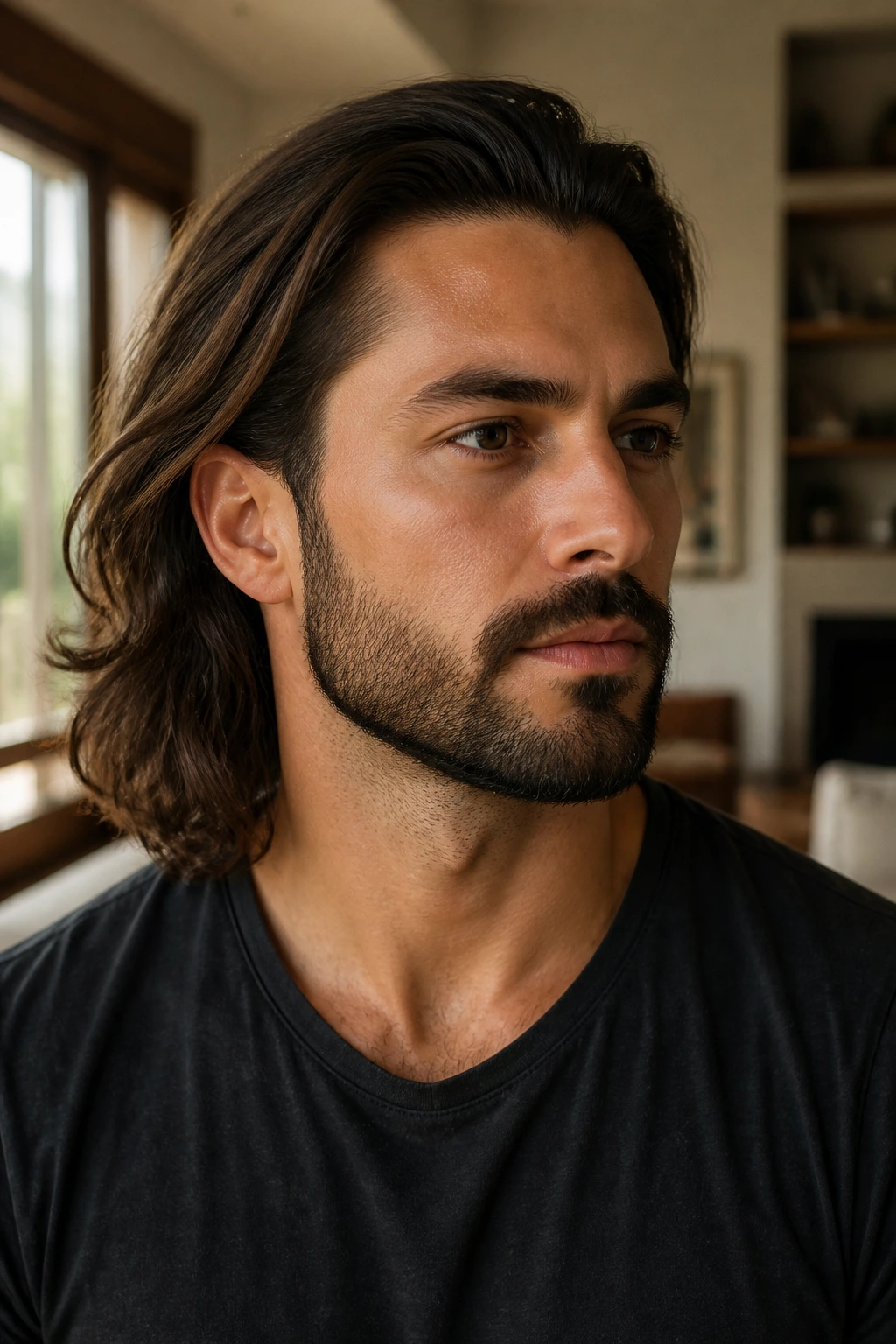 Man with neatly trimmed neckline and well defined beard
