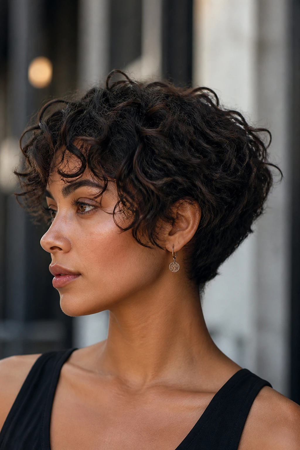Head-and-shoulders portrait of a real person with a bixie haircut.