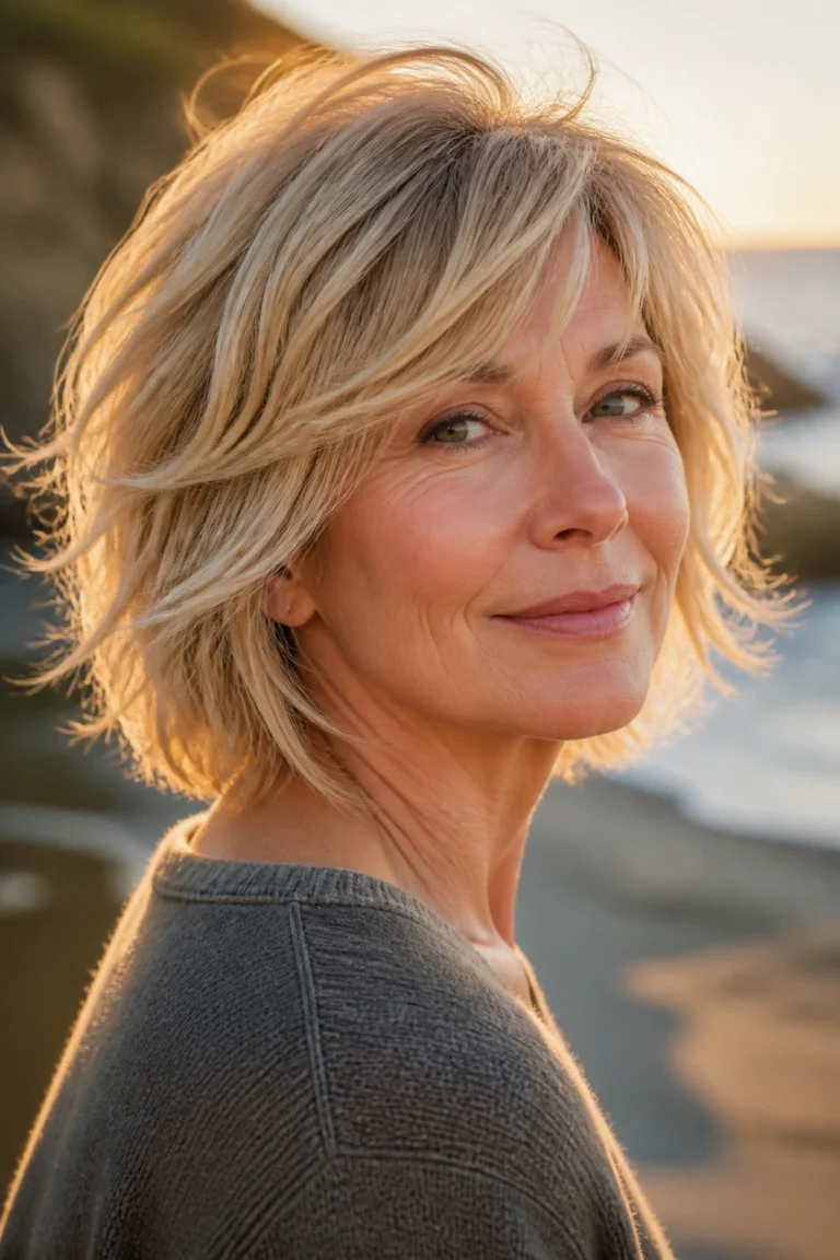 23 Blonde Shaggy Bobs for Older Women