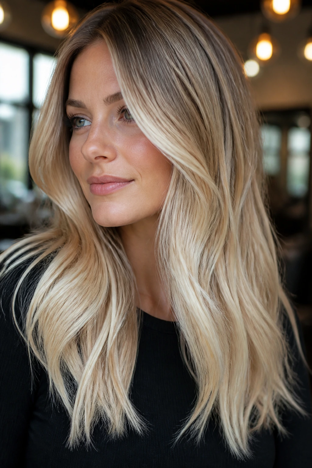 Portrait showing multi-tone blonde variations