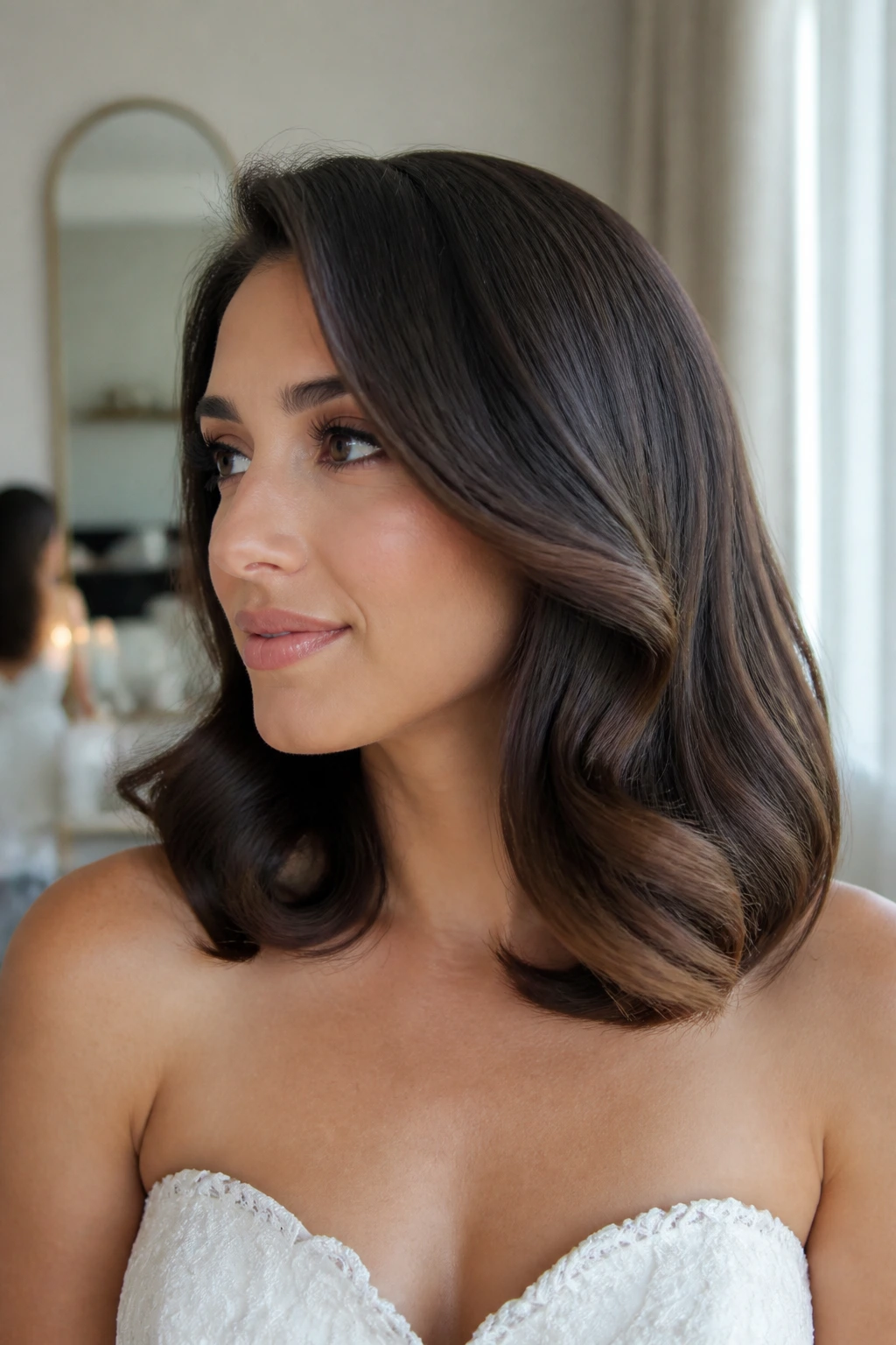 Bride with polished blowout and oversized bends