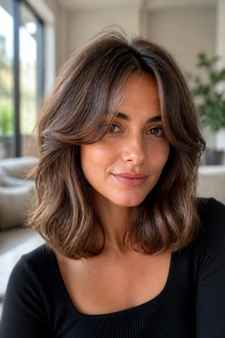 18 Lob Haircuts With Curtain Bangs