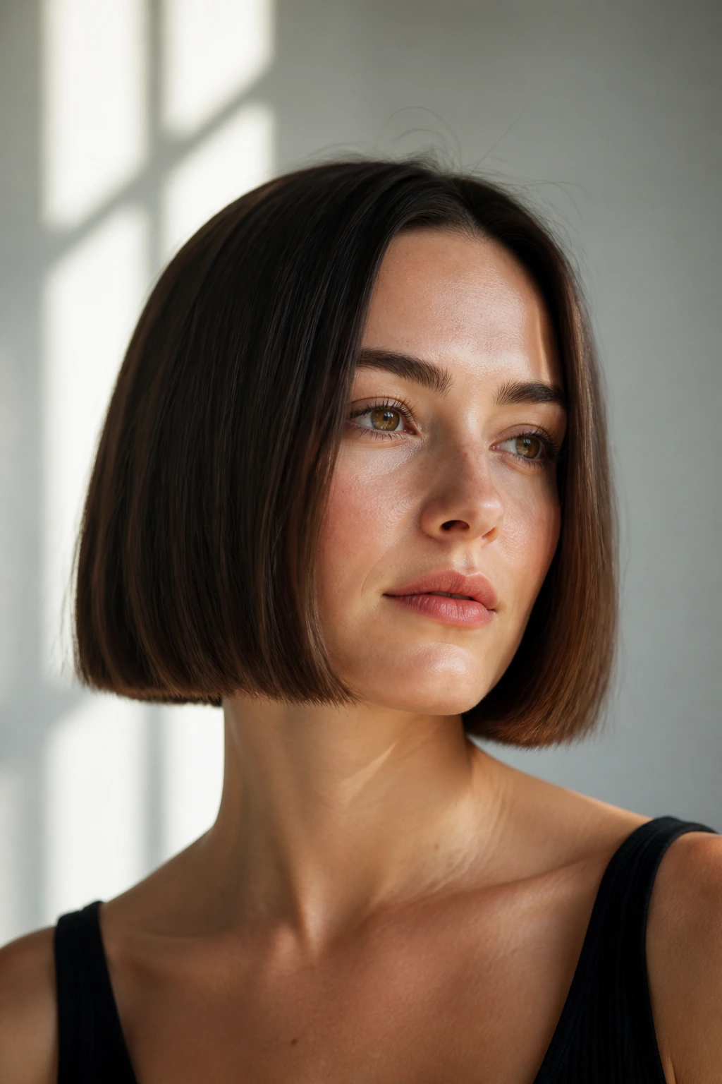 Portrait of a person with a chin-length blunt bob.