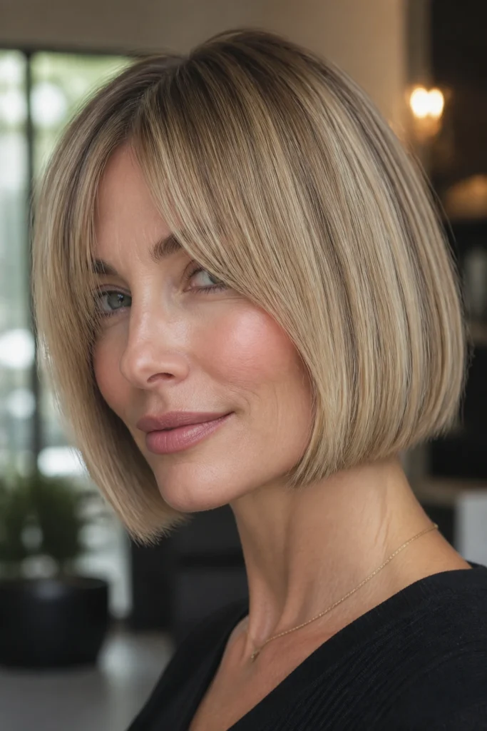 28 Medium Bob Hairstyles With Long Bangs Over 40