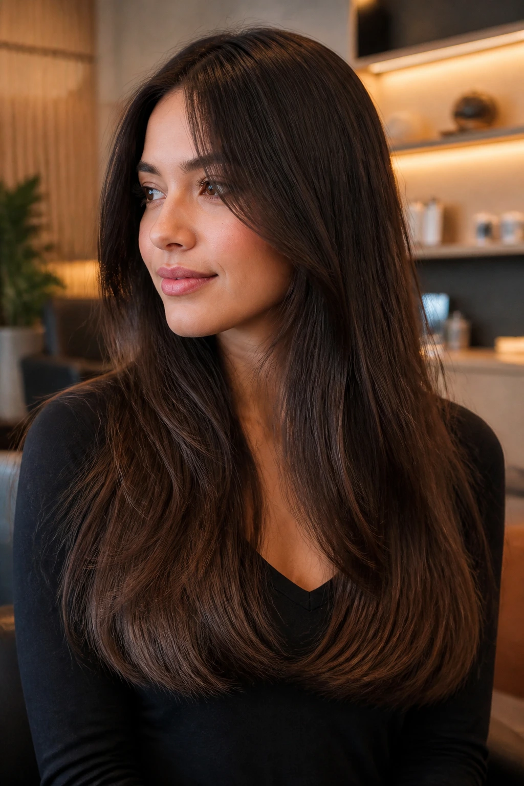 Close-up of a real person with blunt edge and hidden inner layers