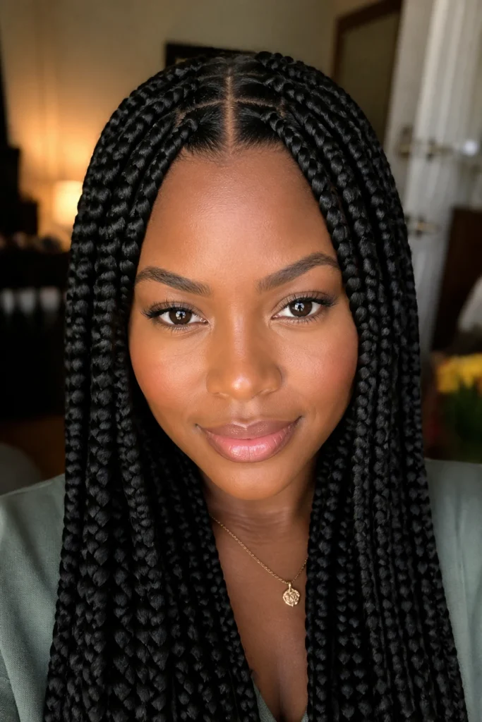 38 Jumbo Box Braid Hairstyles for Black Women