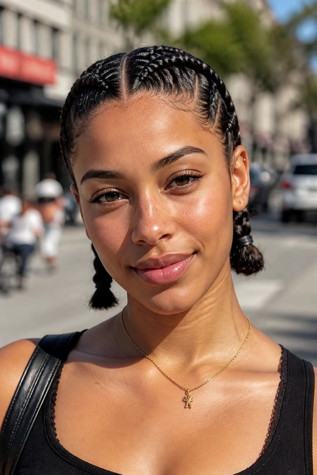Real person with boxer braids and short ends