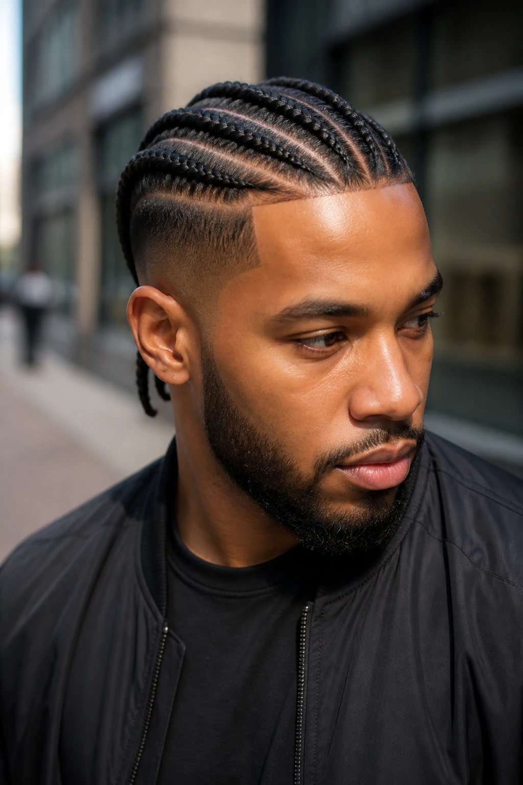 Man with crown braids illustrating how length and face shape influence style.