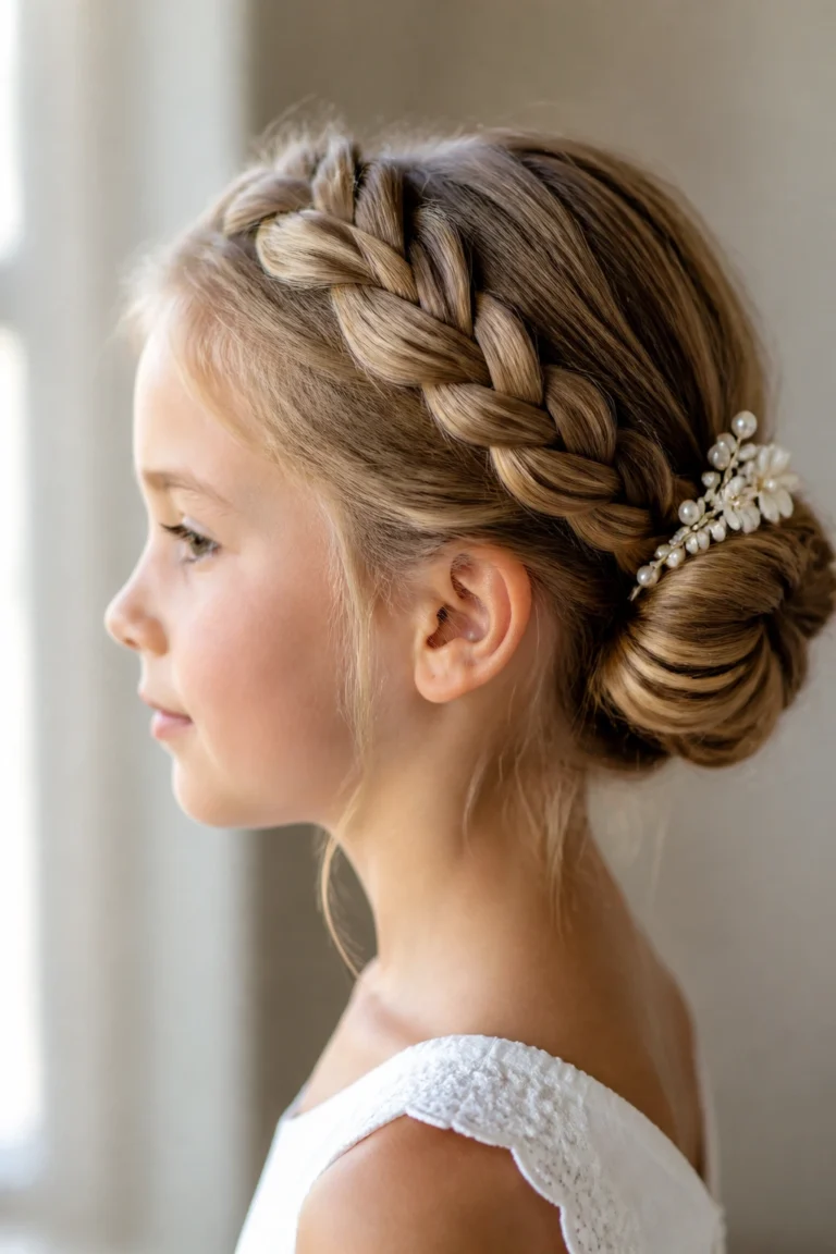 32 Bun Hairstyles for First Communion
