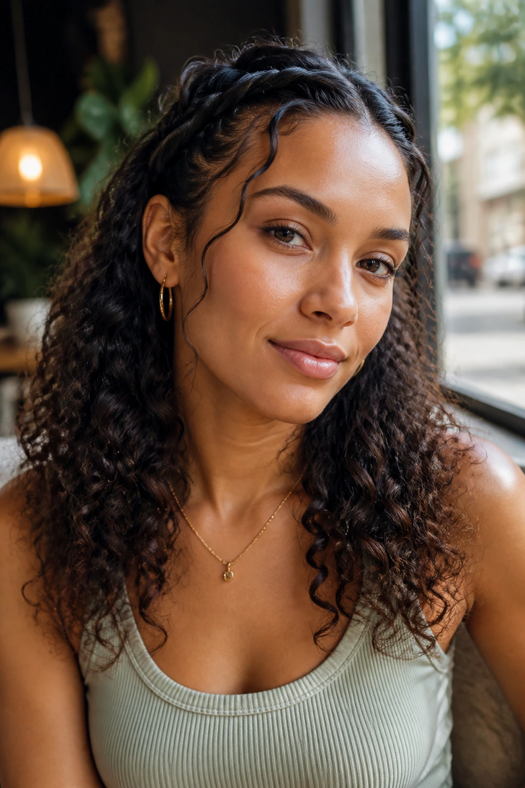 Close-up of braided front pieces with free back length on a real person