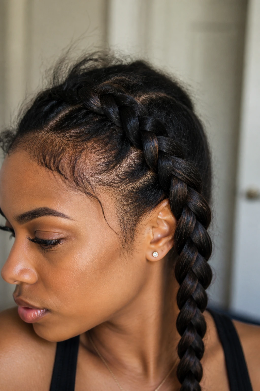 Braid with slight misalignment and flyaways
