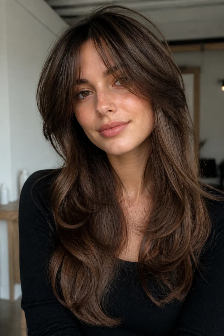 28 Long Layered Hair With Curtain Bangs