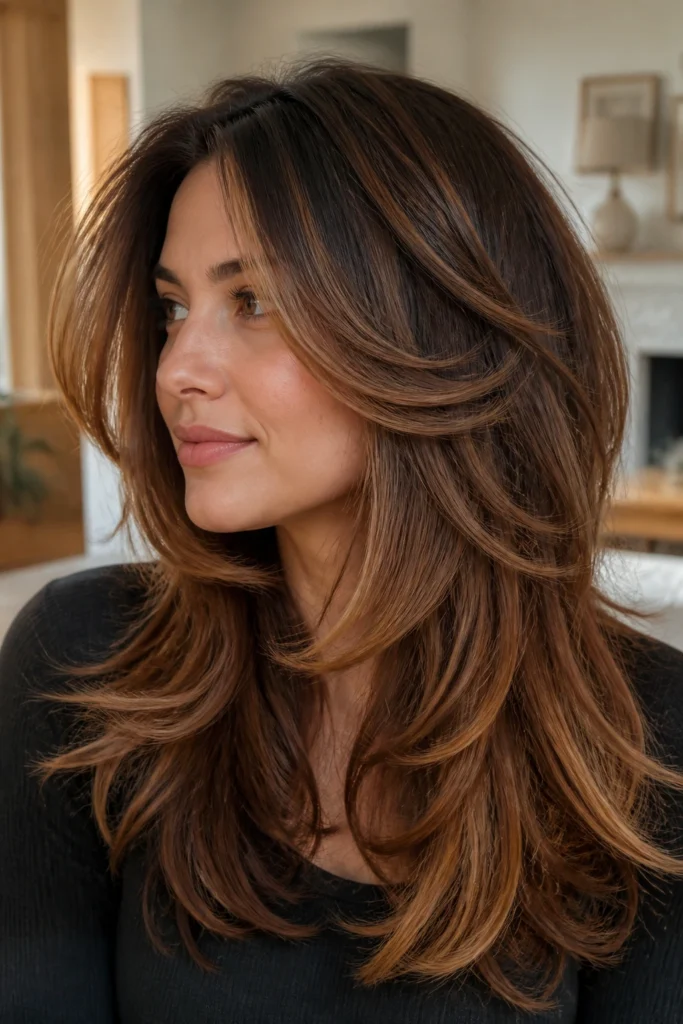 25 Brunette Layered Haircuts for Rich Warm Tones