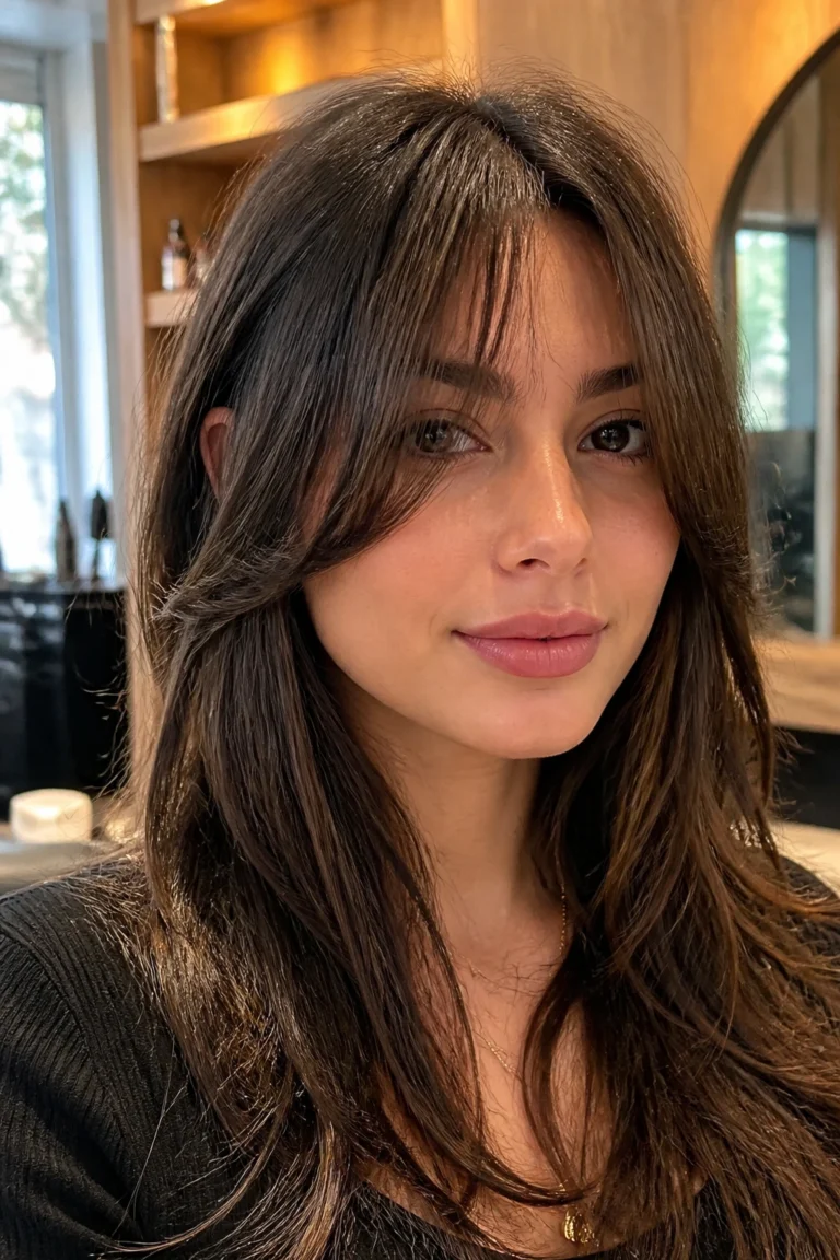 18 Bottleneck Bangs for a Soft Face Frame