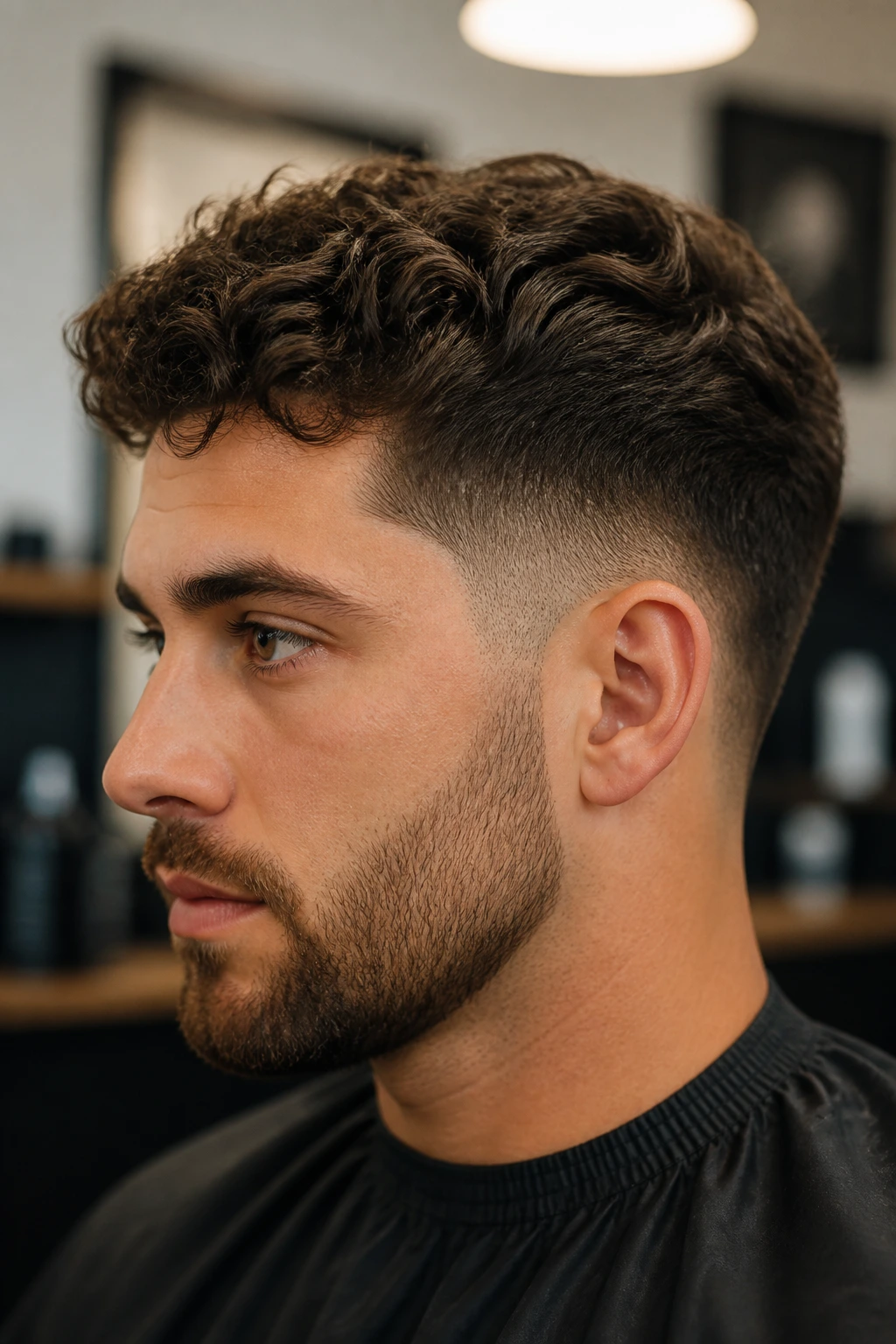 Portrait showing different hair textures for taper selection