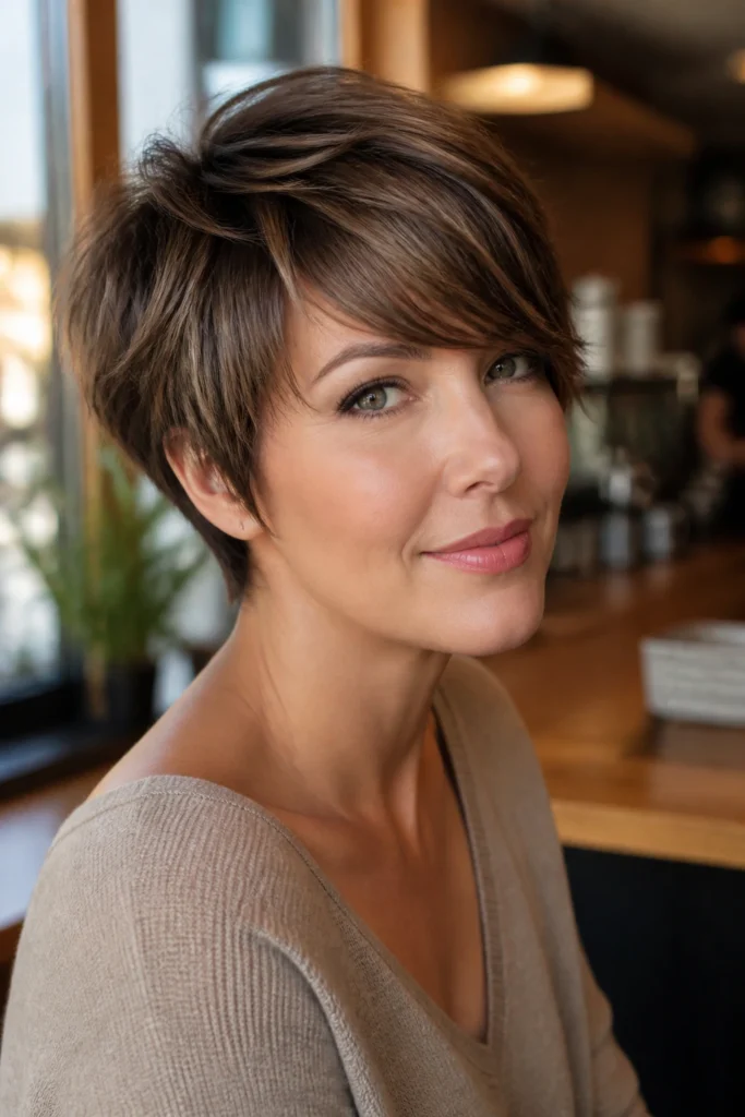 28 Short Hair With Side Bangs for Round Faces