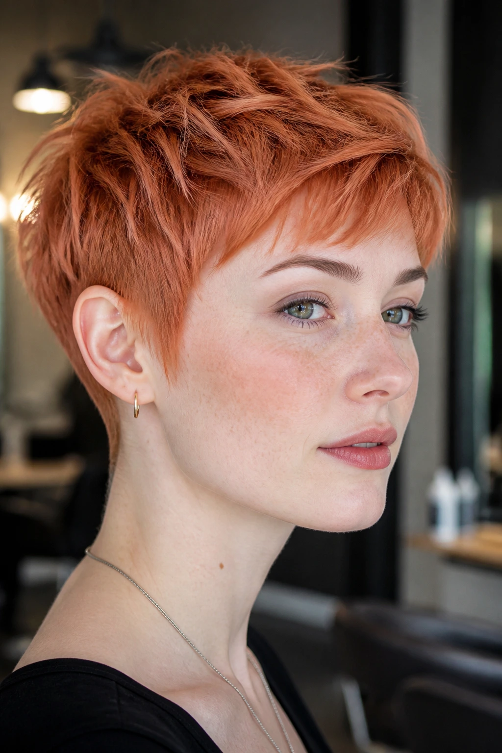 Close-up of cinnamon coral pixie on a real person