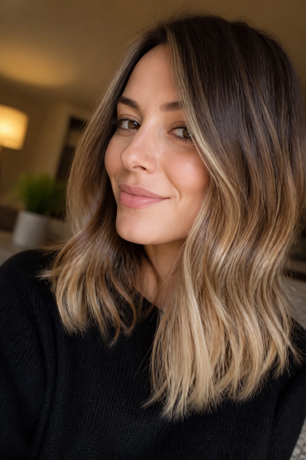 Silky, softly conditioned ombre ends on a real woman