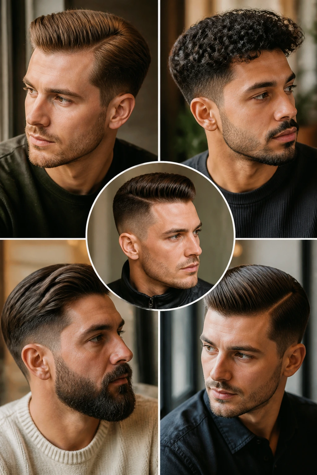 Close-up of a man with varying top texture, illustrating variations in a comb over