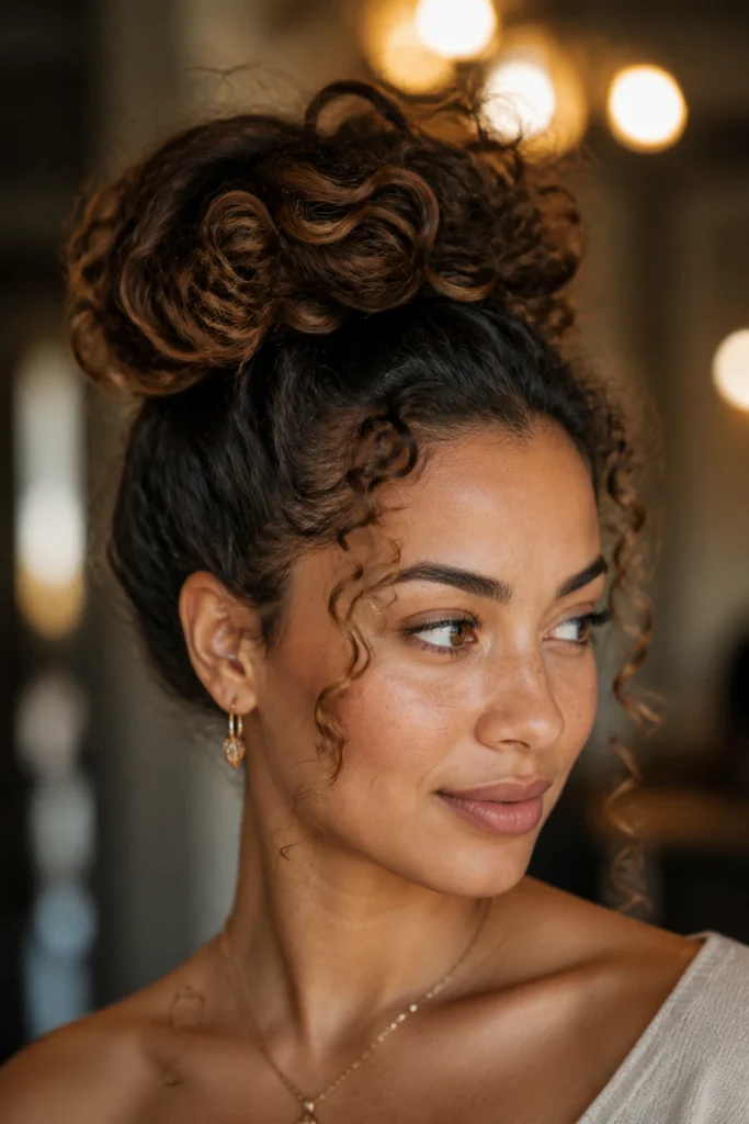 33 Messy Buns for Curly Hair