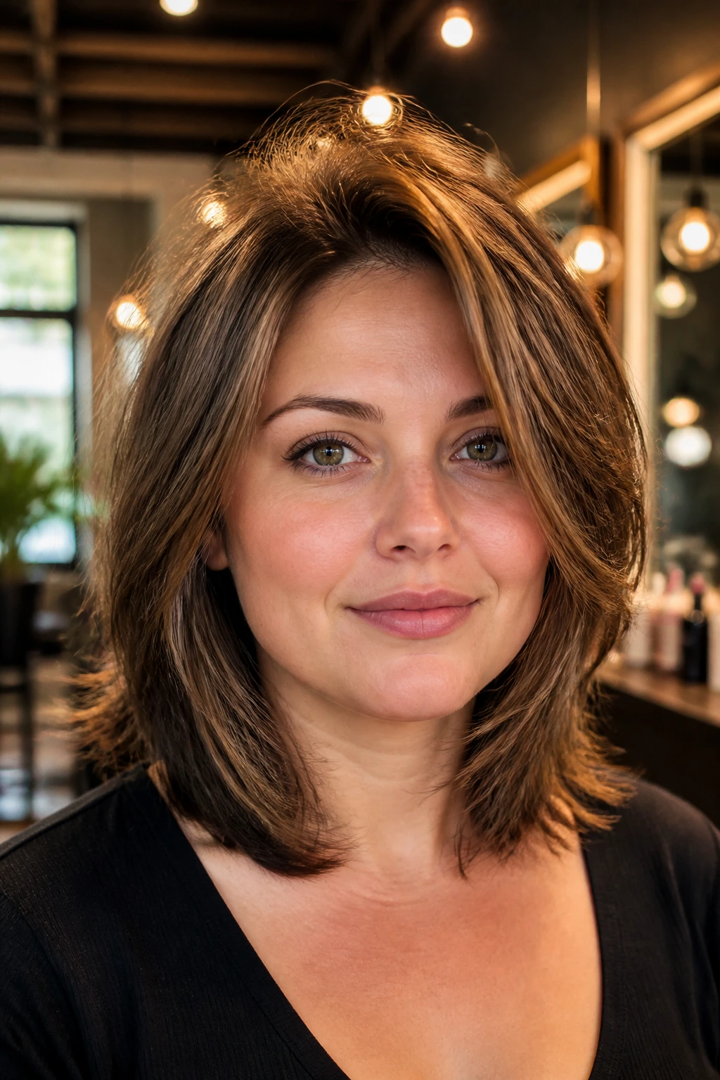 Portrait of a woman with crown-lift layers
