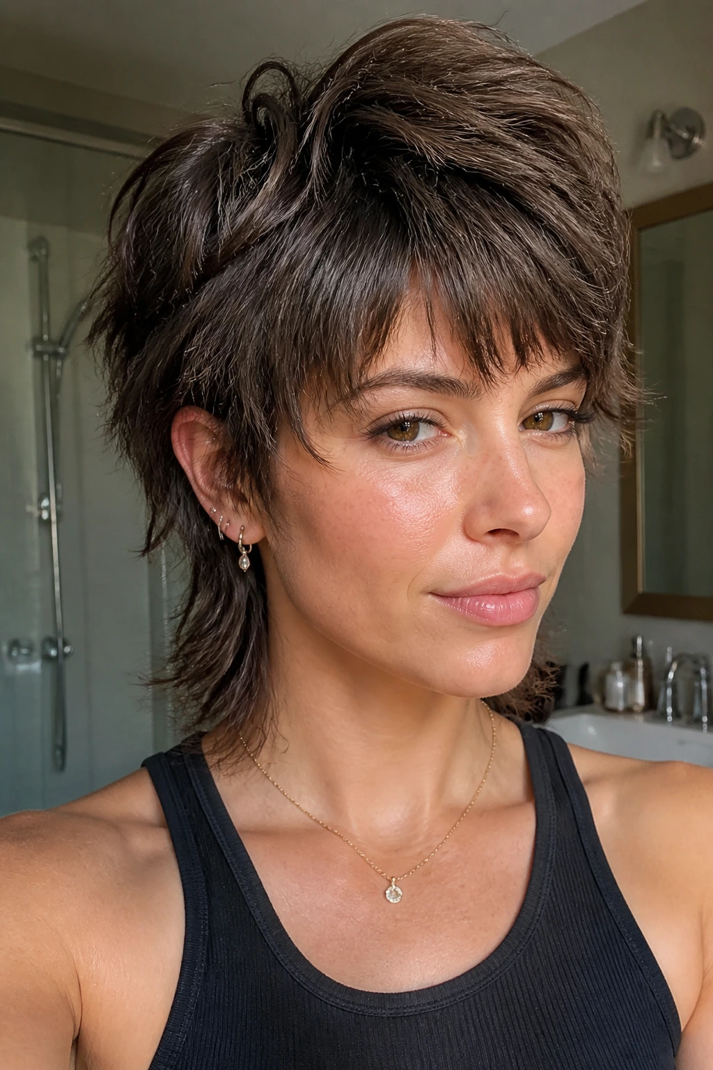 Real person demonstrating crown volume and texture to avoid flattening.