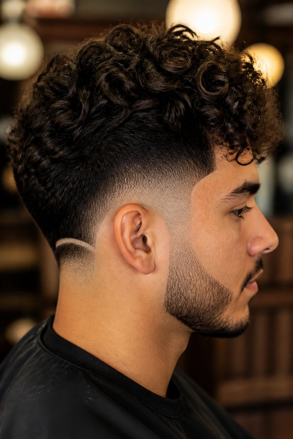 Curl-first fade variation on a real person