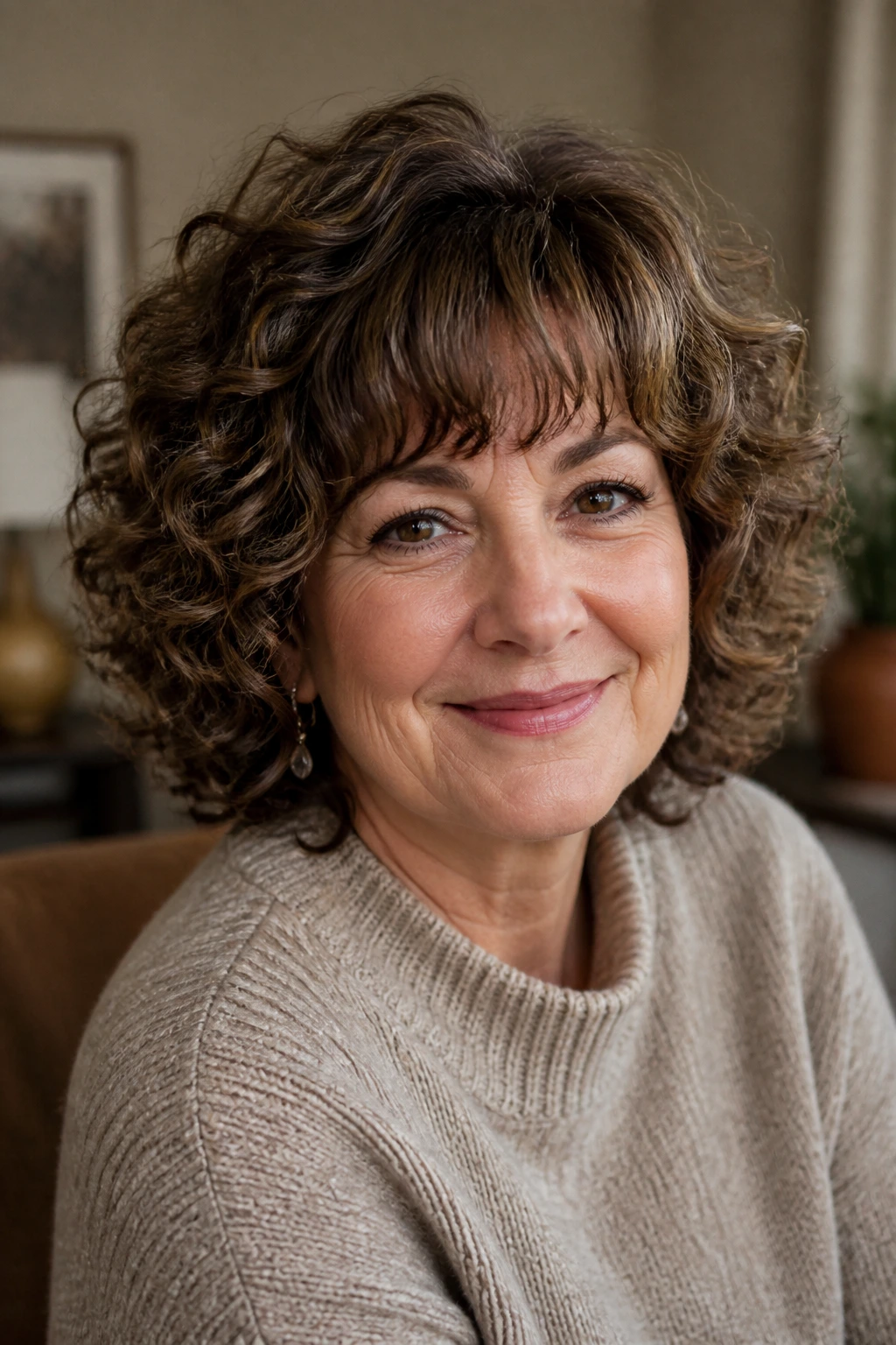 Portrait showing curly variations around the face for different curl types