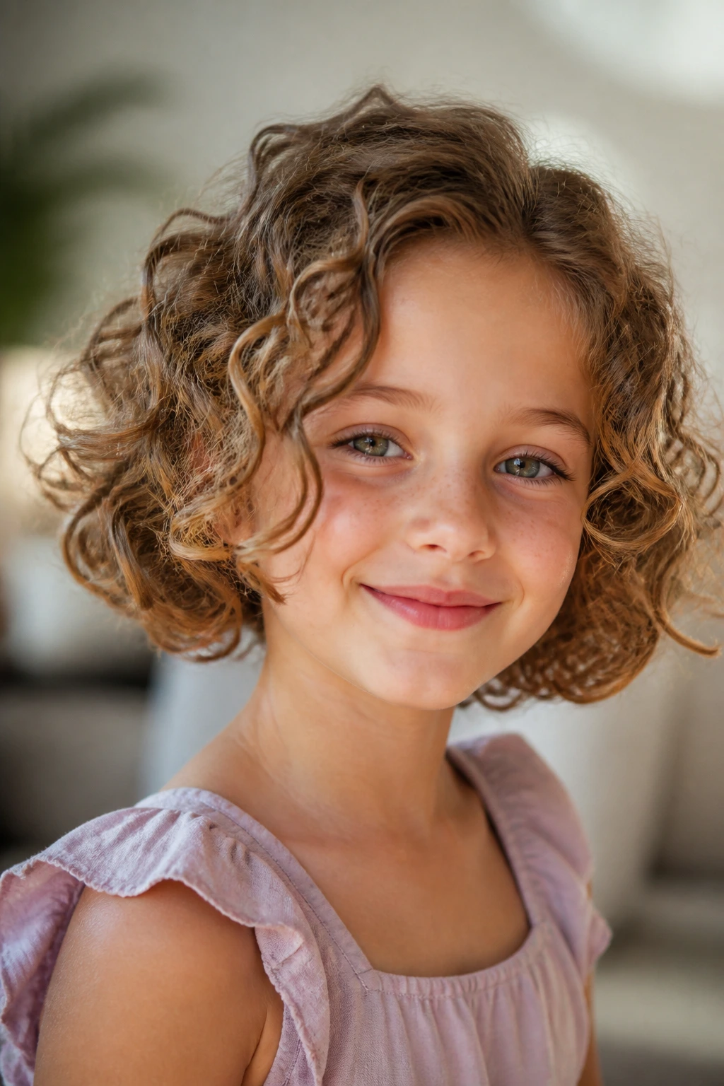 Curly halo bob on real child