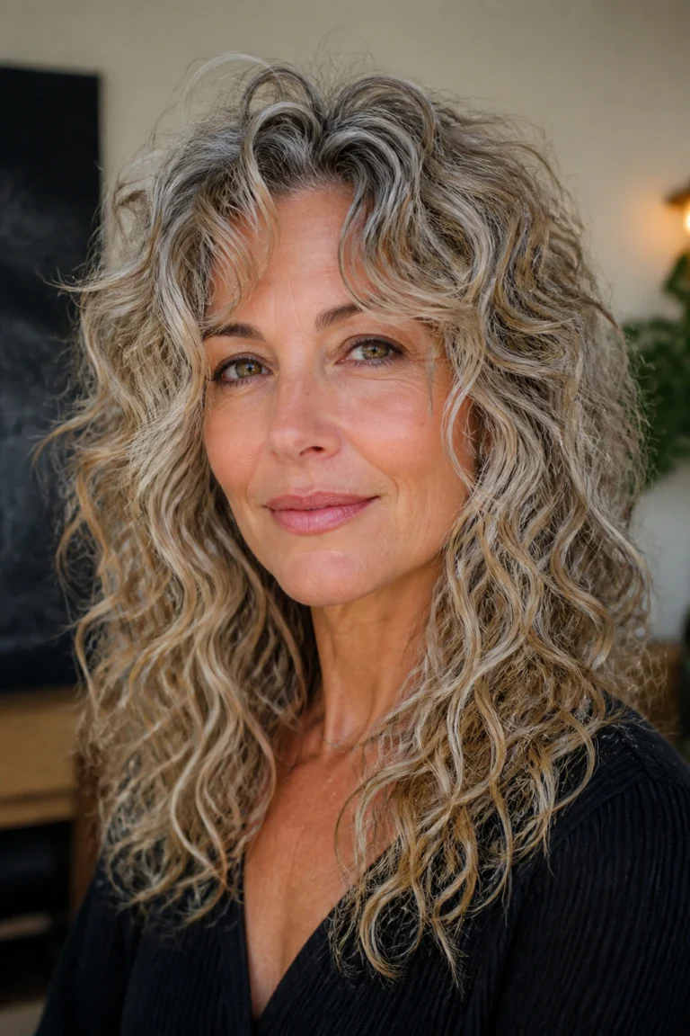 17 Curly Hairstyles for Long Hair Over 50