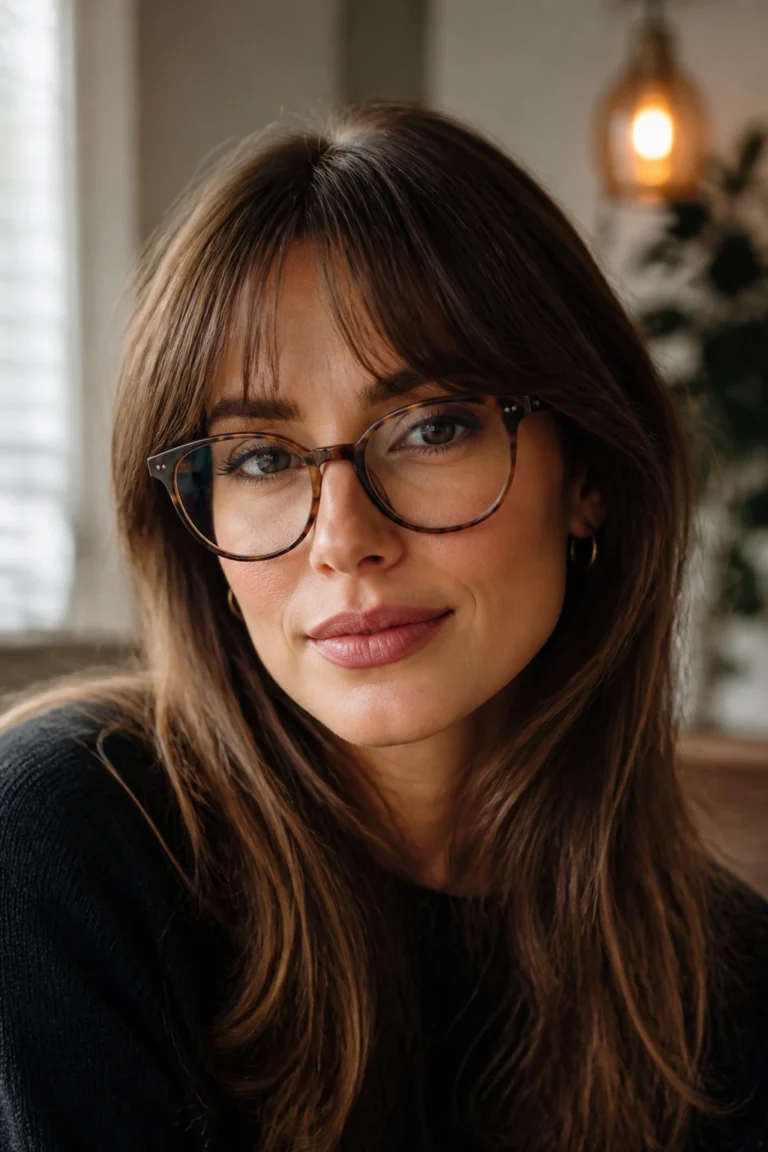 20 Curtain Bangs for Women Who Wear Glasses