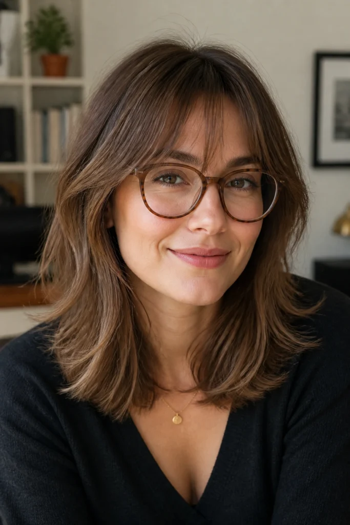 18 Shoulder Length Hairstyles for Women Who Wear Glasses