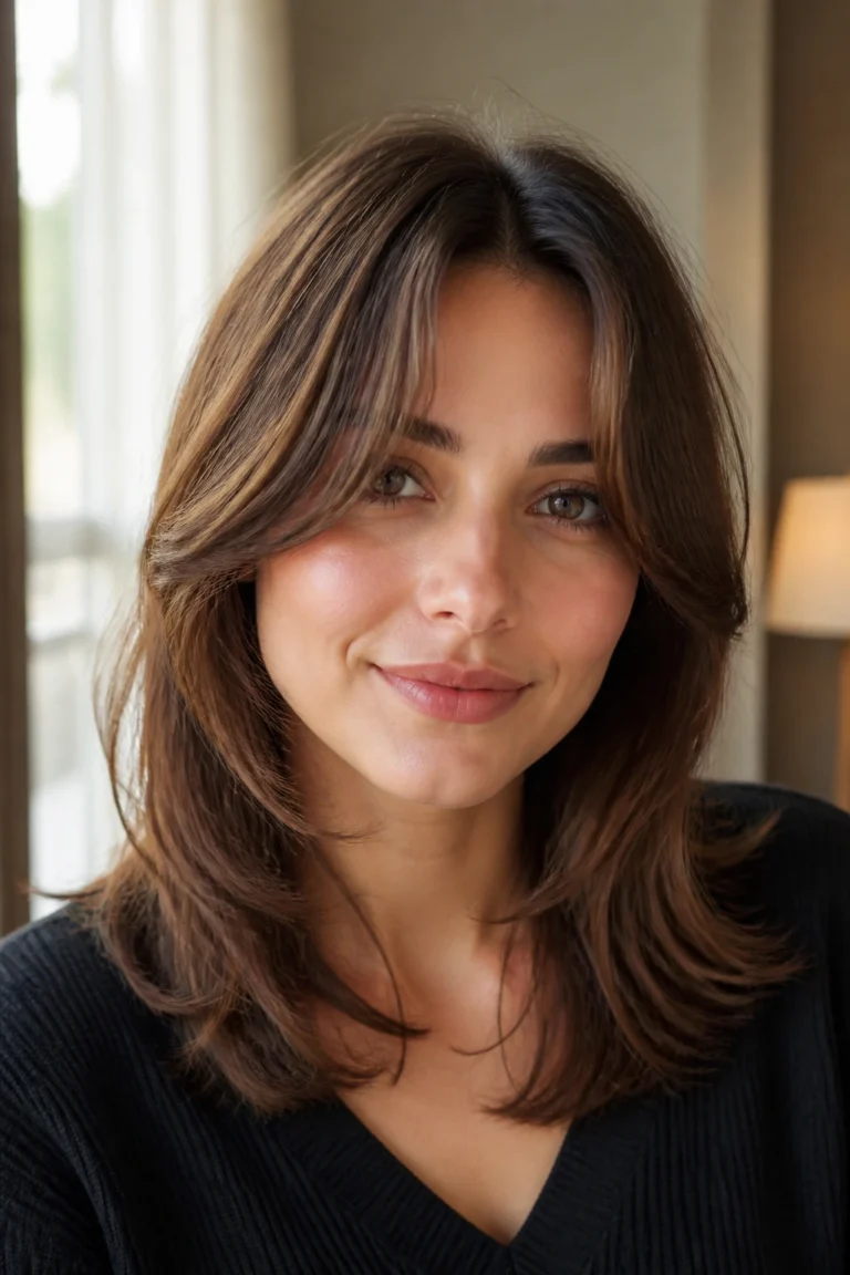 18 Medium Length Hairstyles for Round Faces