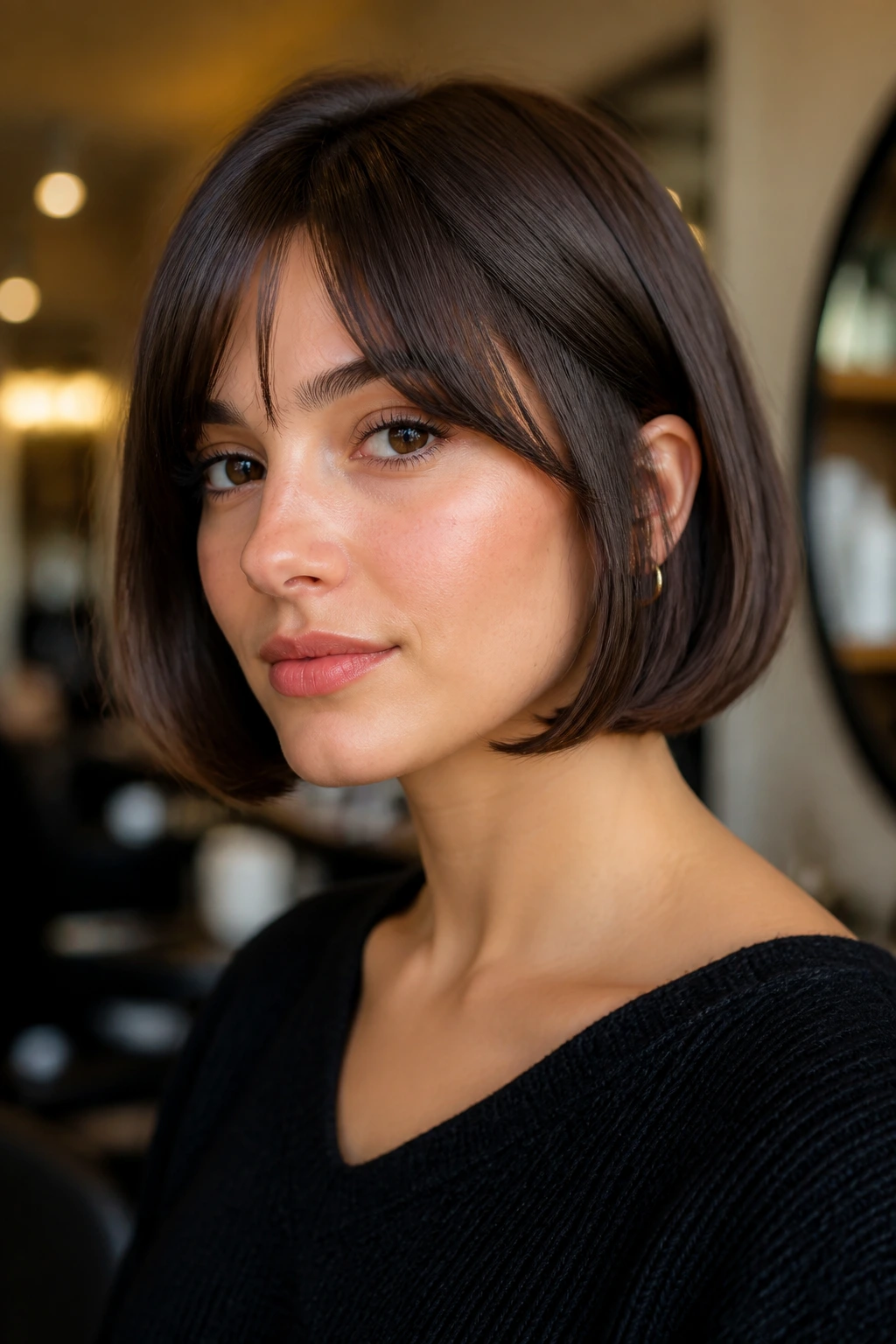 Real person with curved-under French bob