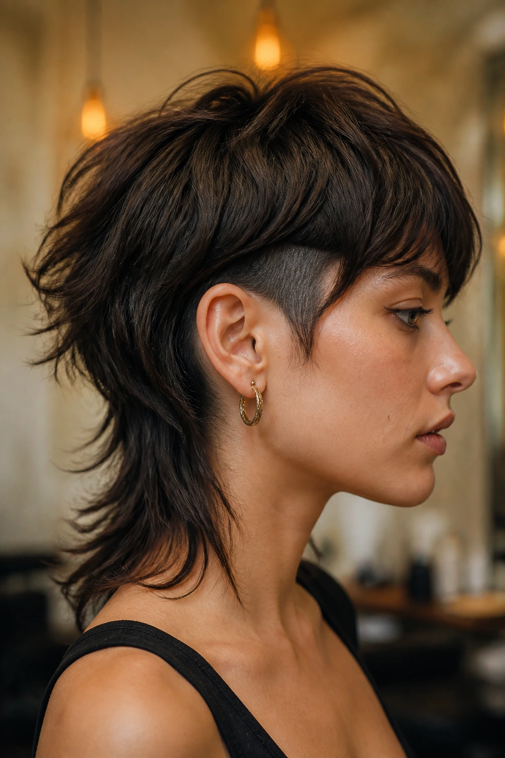 Profile portrait of a real person with Disconnected Wolf With a Hidden Undercut