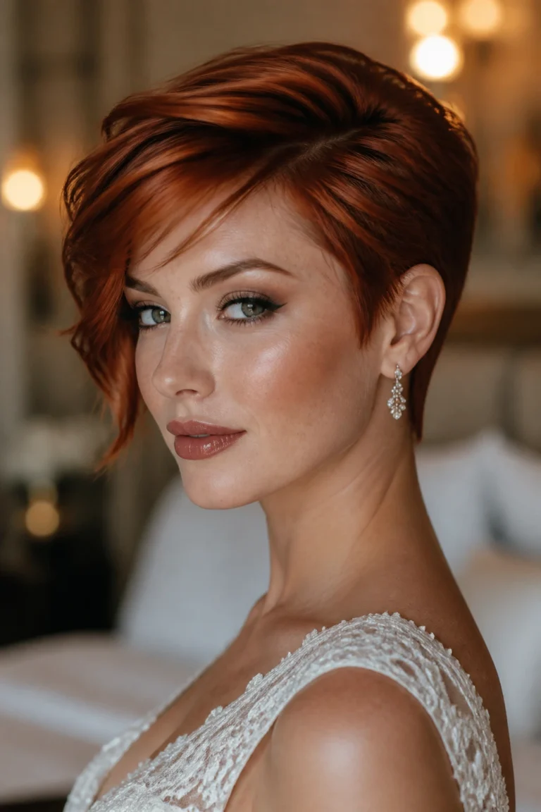 27 Red Hair Looks for Brides With Short Hair