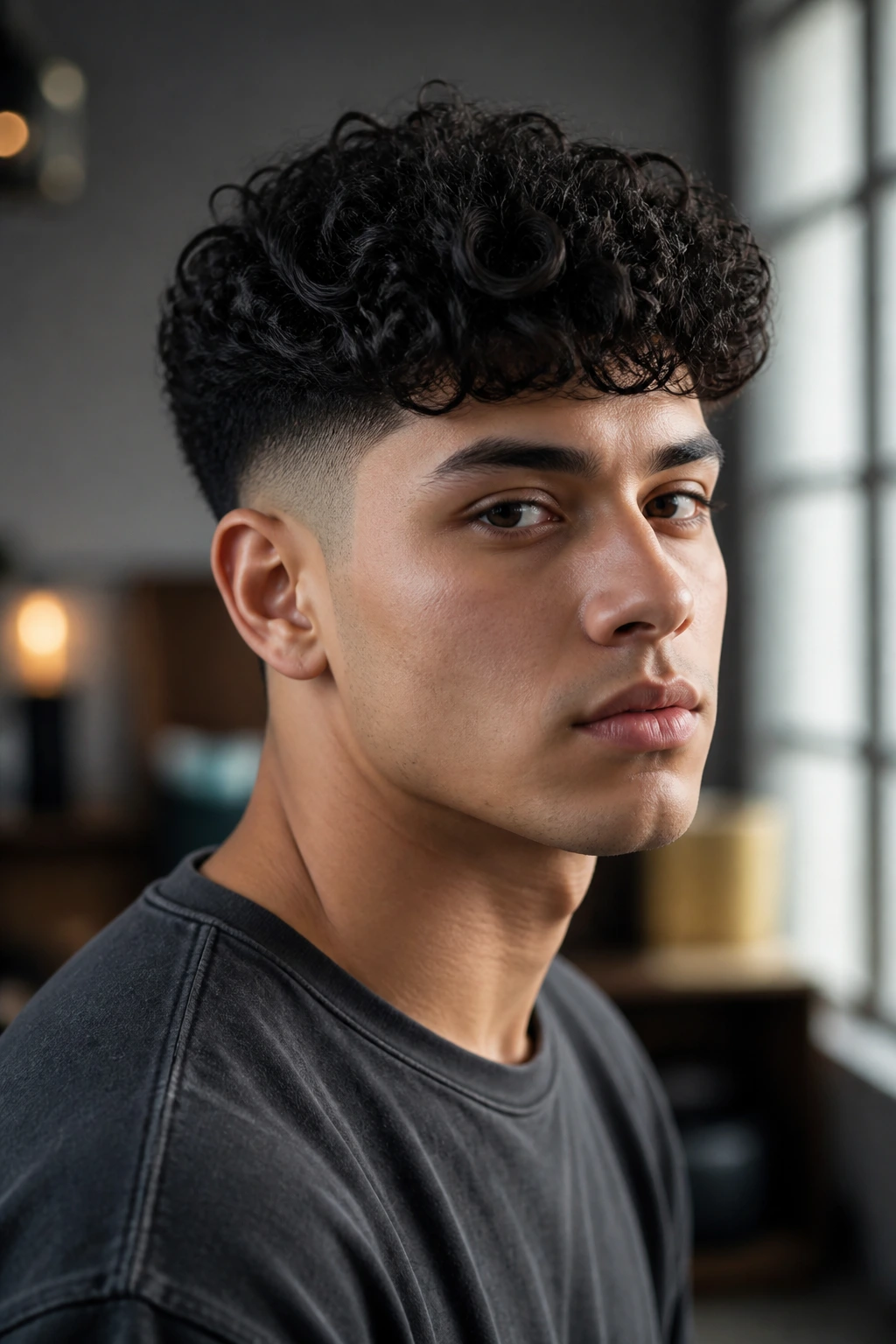 Portrait of person with curly crown Edgar variation
