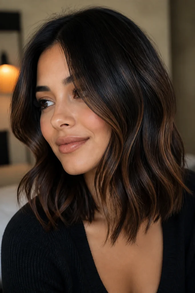 25 Shoulder Length Black Hair Color Ideas