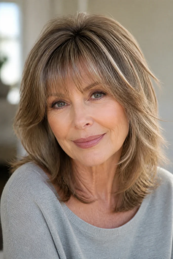 28 Feathered Bangs for Older Women