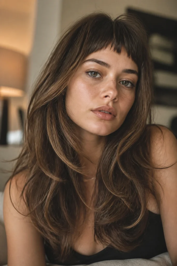 16 Long Hairstyles With Micro Bangs