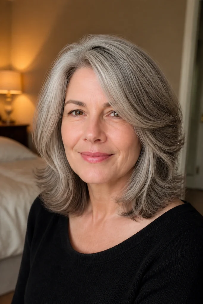 17 Gray Hair Looks for Women With Medium Length Hair