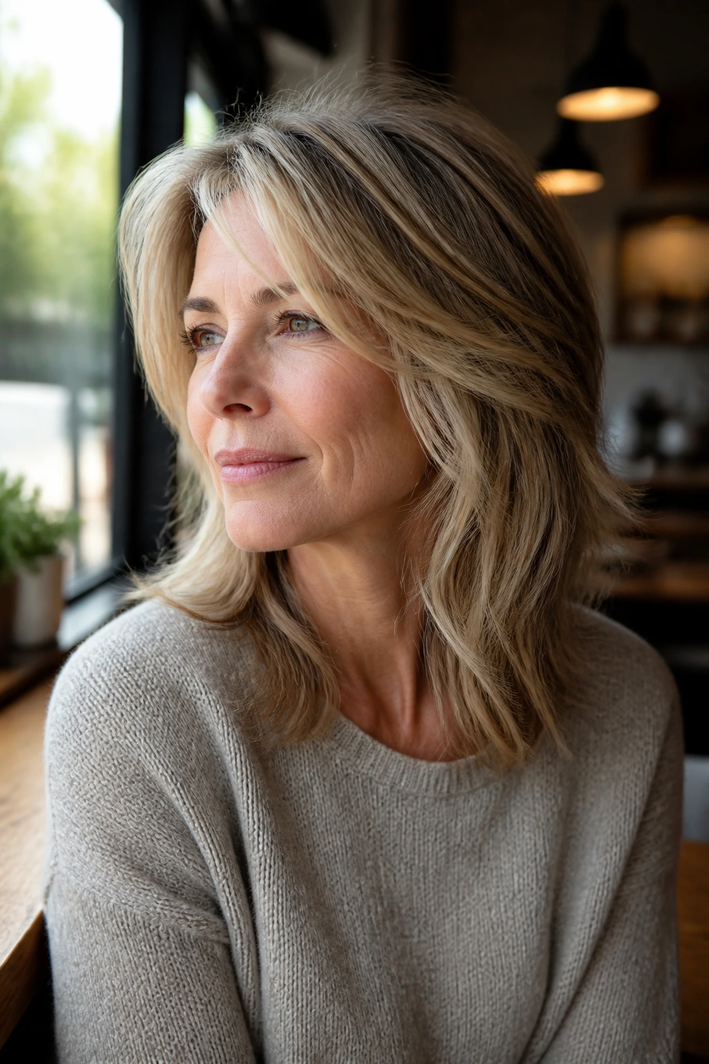 Close-up of fine-hair lift layers on a real woman