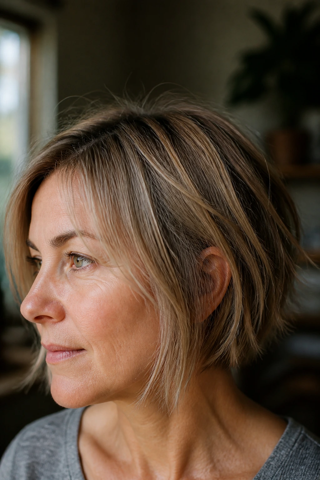 Close-up portrait showing fine hair texture on a real person