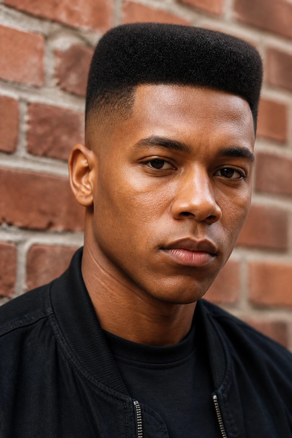 Portrait of a man with flat top haircut