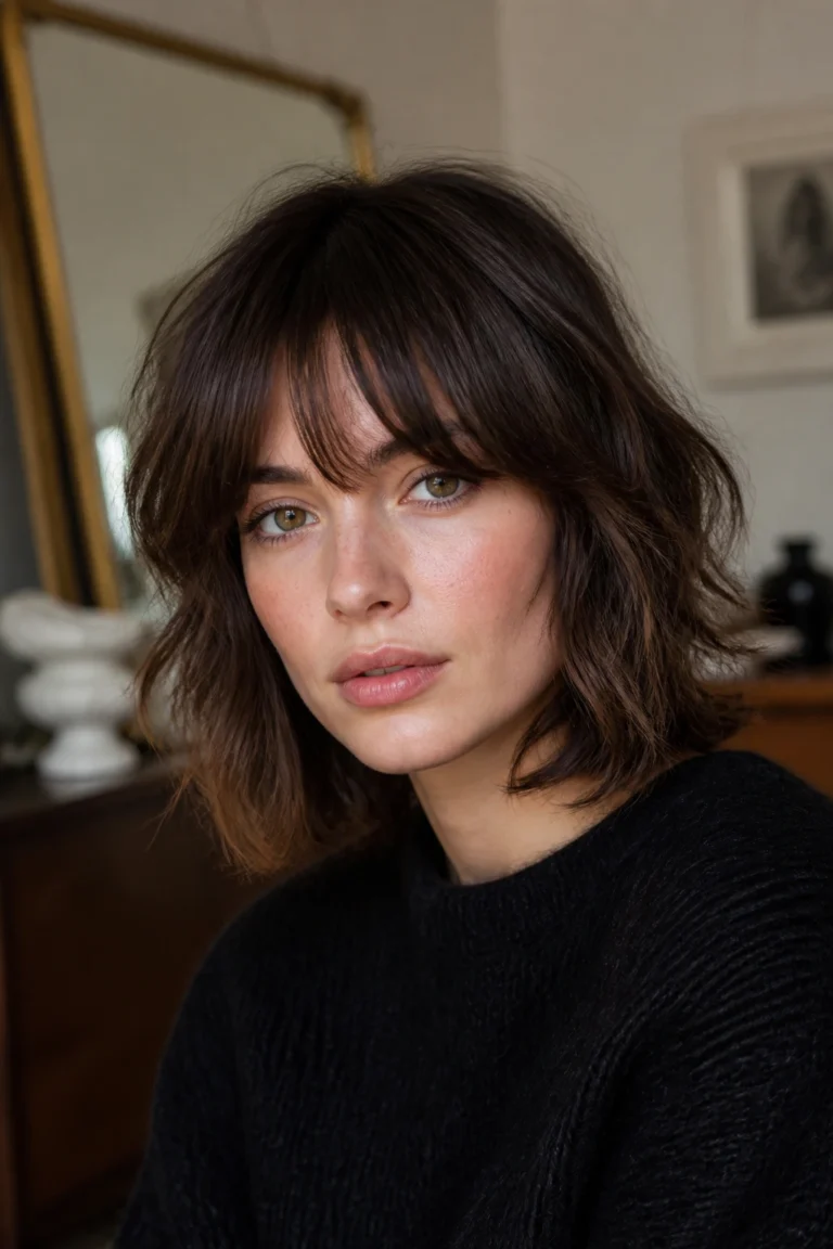 22 Medium Shag Bobs With Bangs for Wavy Hair