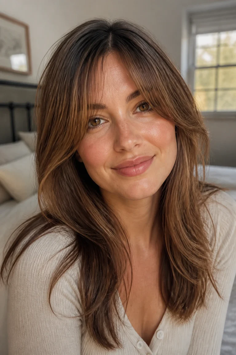 32 Soft Bangs for Round Faces